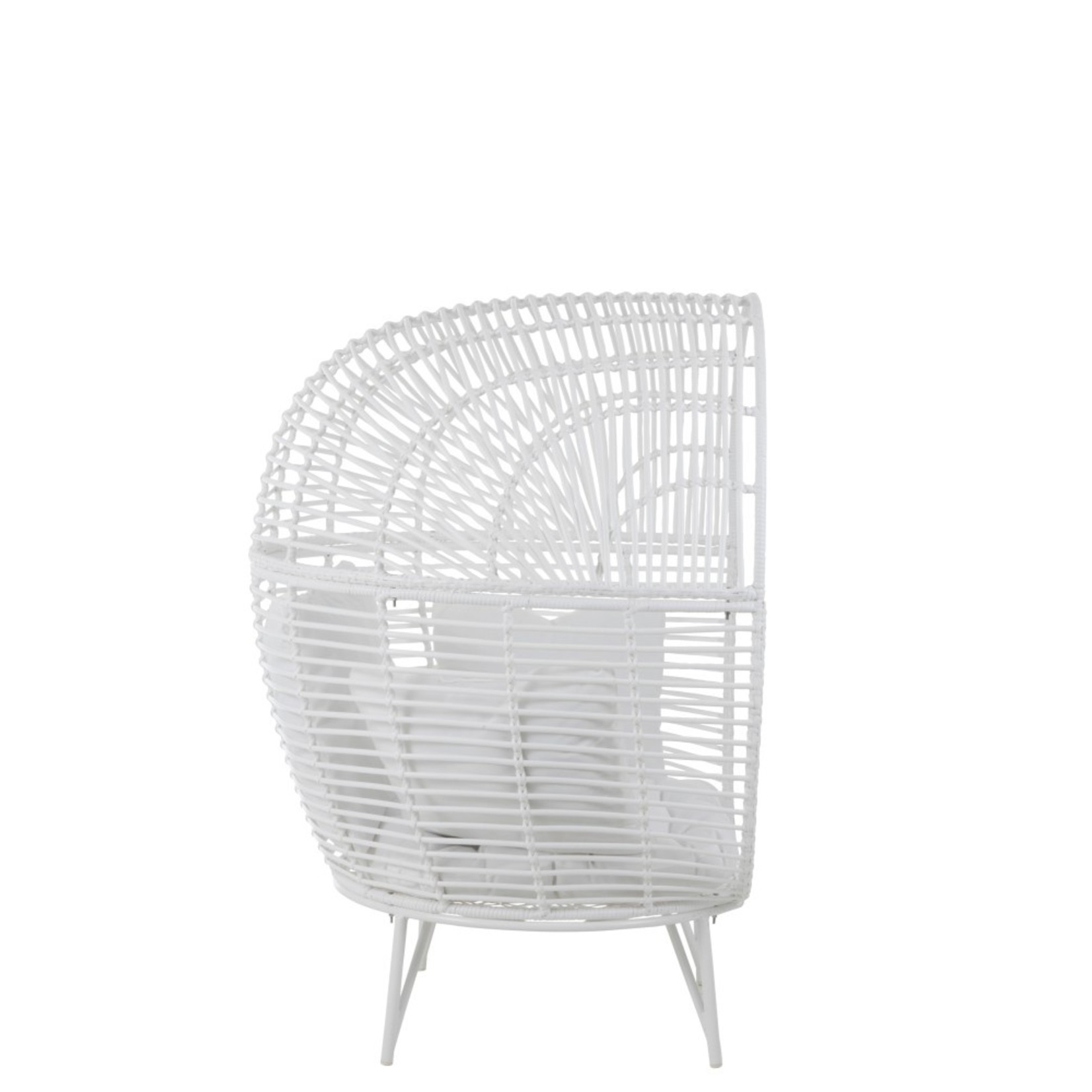 J-Line Lounge Chair Oval Steel Natural - White