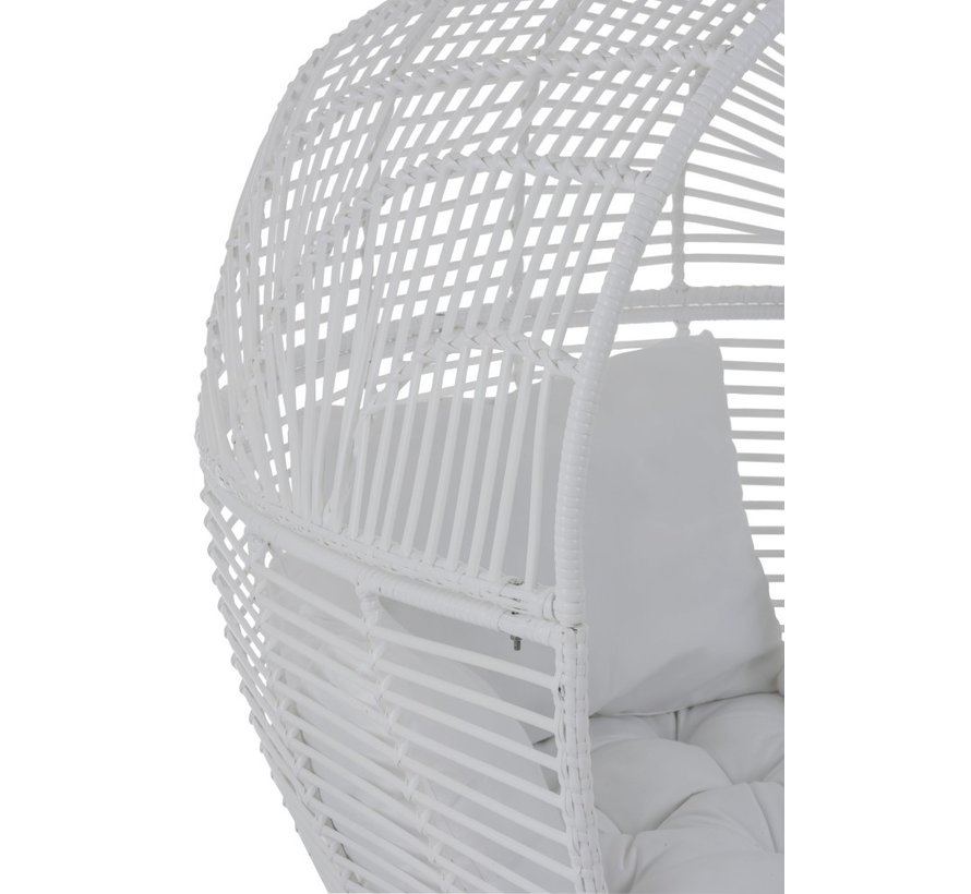 Lounge Chair Oval Steel Natural - White