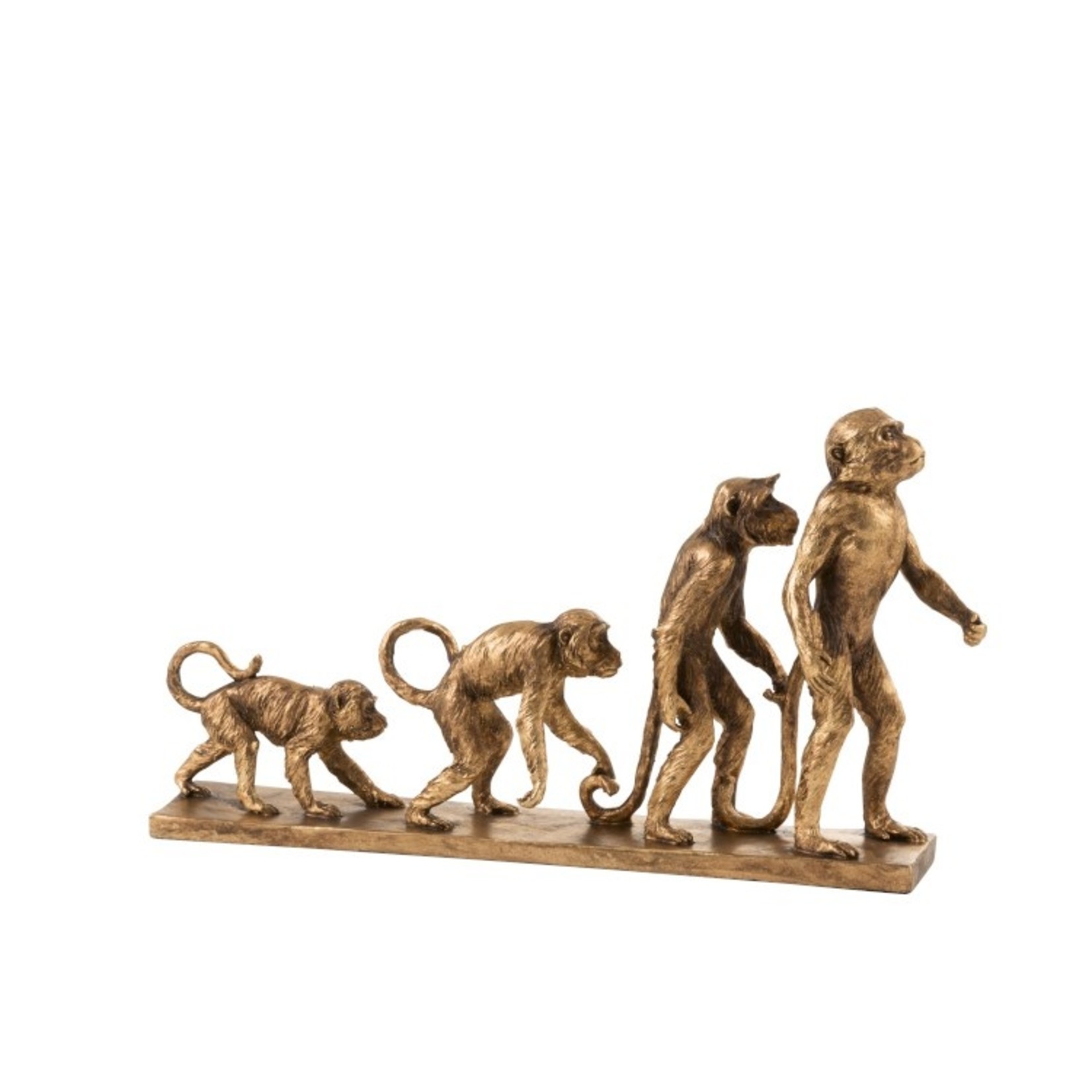 J-Line Decoration Figures Monkeys Evolution On Foot - Gold