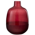 J-Line Bottle Vase Glass Round Half Matt Dark Red - Large