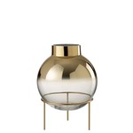J-Line Vase Glass Ball On Base Metal Transparent - Gold
