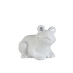 J-Line Decoration Seated Frog Solar Polyester - White