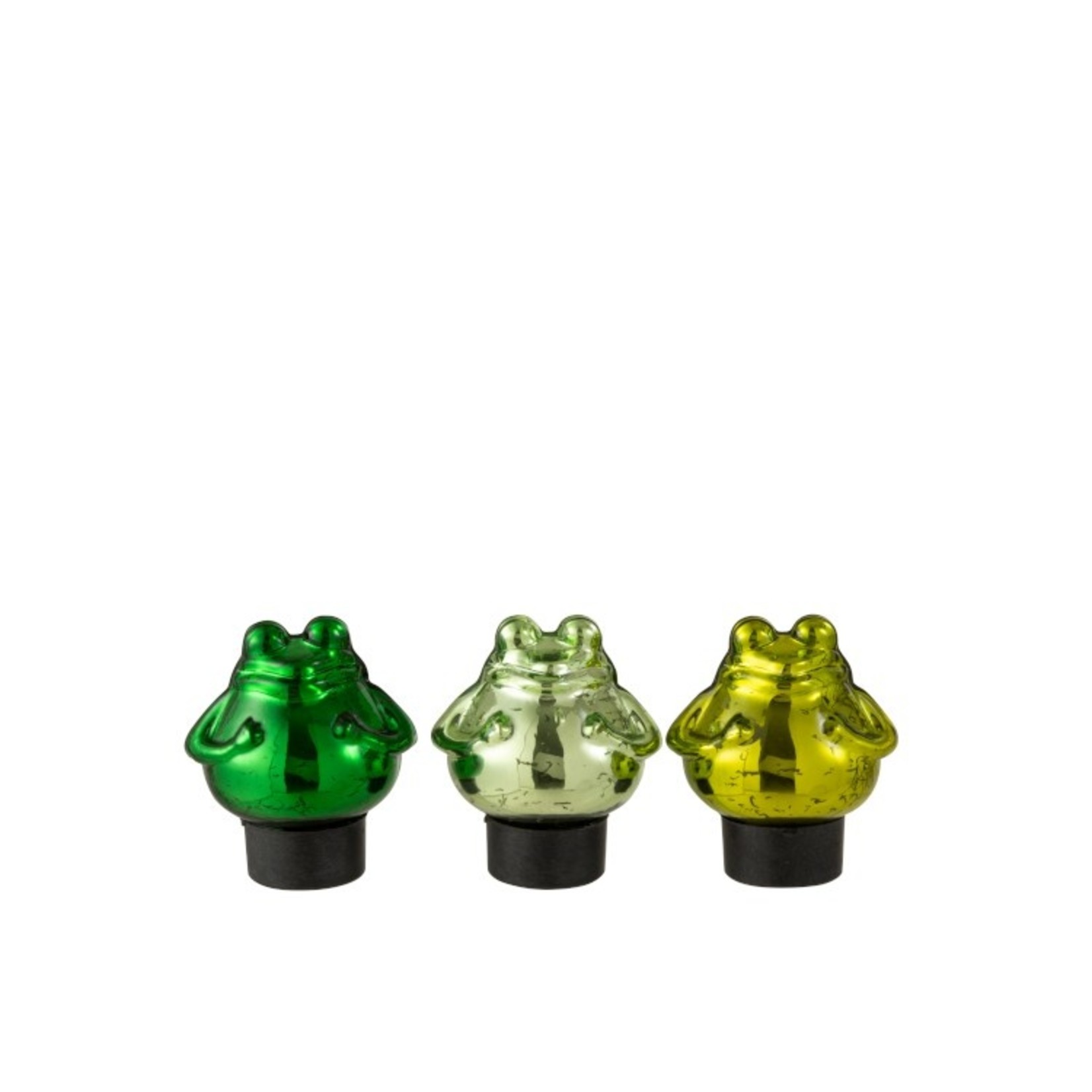 J-Line Decoration Floating Frogs Glass Mix Green - Small