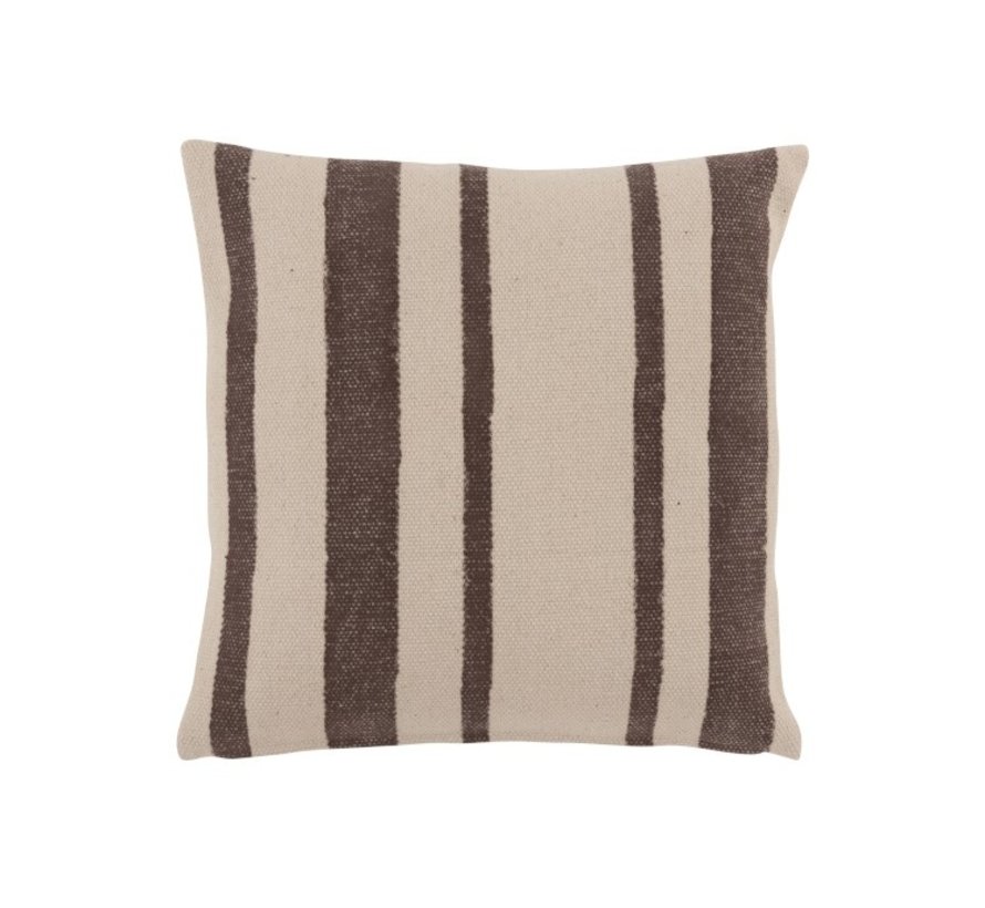 Cushion Cotton  Stripes Black - Beige