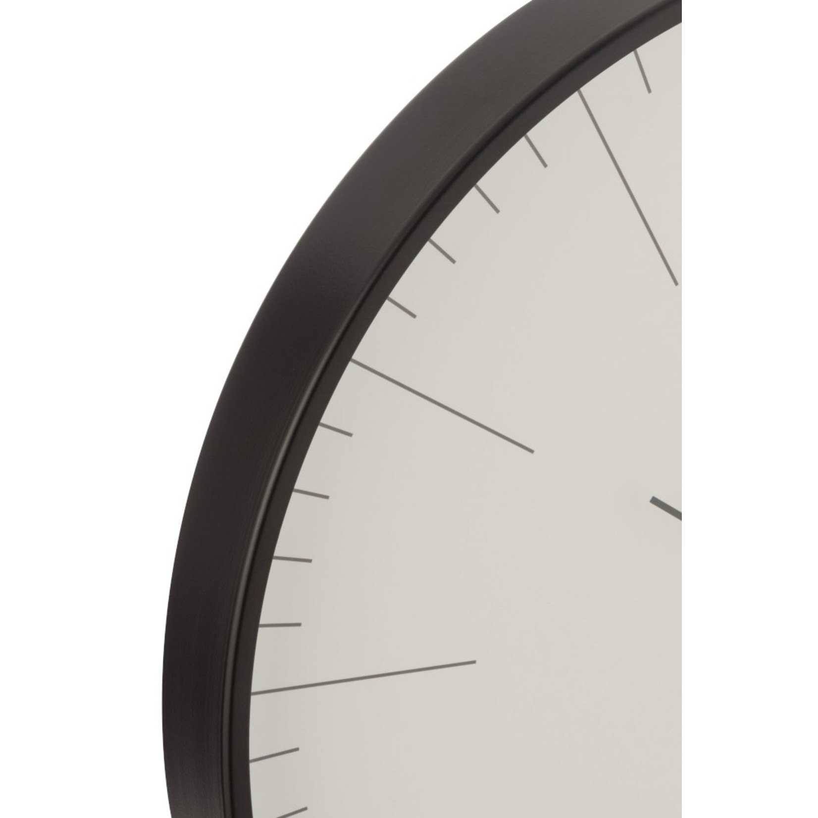 J-Line Wandklok Rond Gerbert Aluminium Zwart - Wit