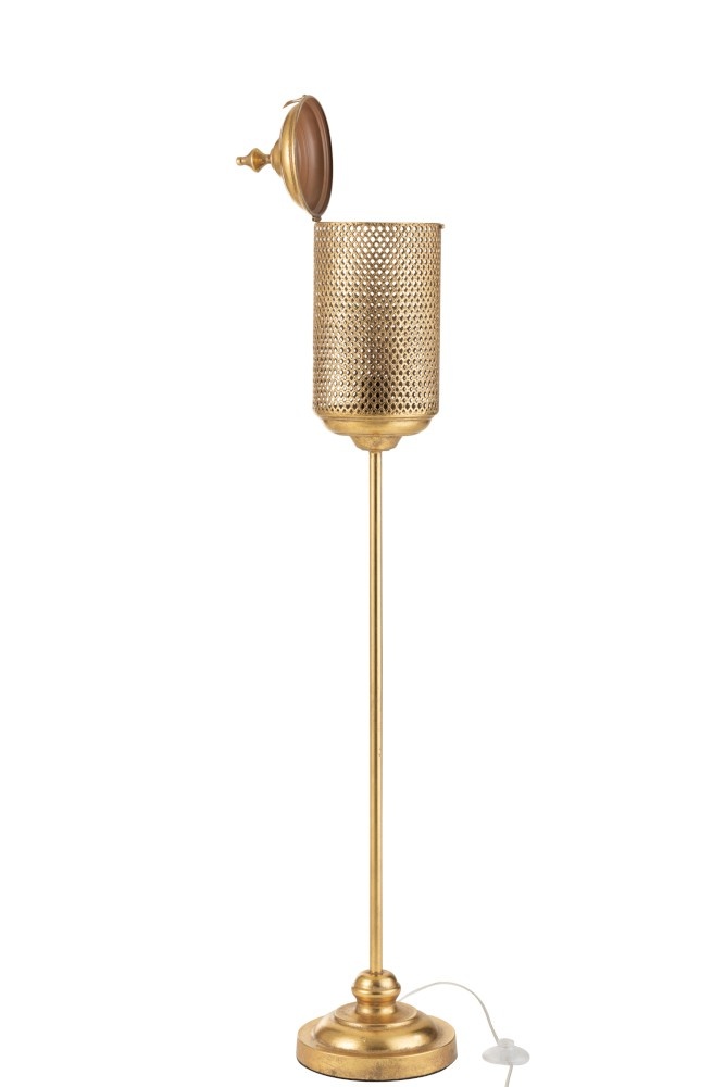 large gold floor lamp