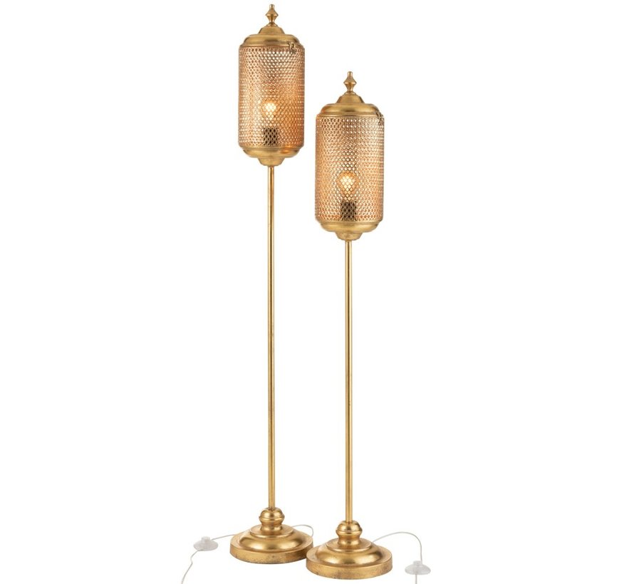 large gold floor lamp