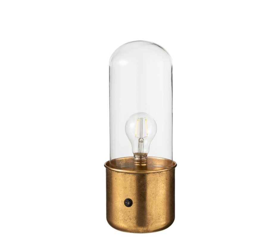 Tafellamp Glas Verlichting Antiek Goud - Sl-homedecoration.com