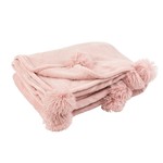 J-Line Plaid Extra Soft Pompom Polyester - Baby Pink