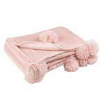 J-Line Plaid Extra Soft Pompom Polyester - Soft Pink
