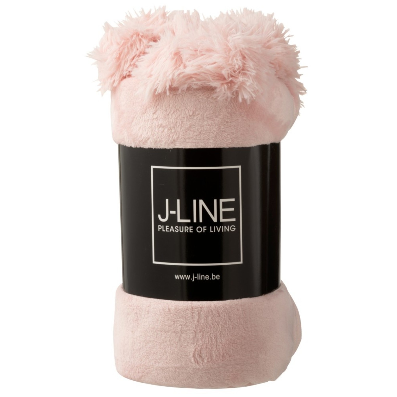 J-Line Plaid Extra Soft Pompom Polyester - Soft Pink