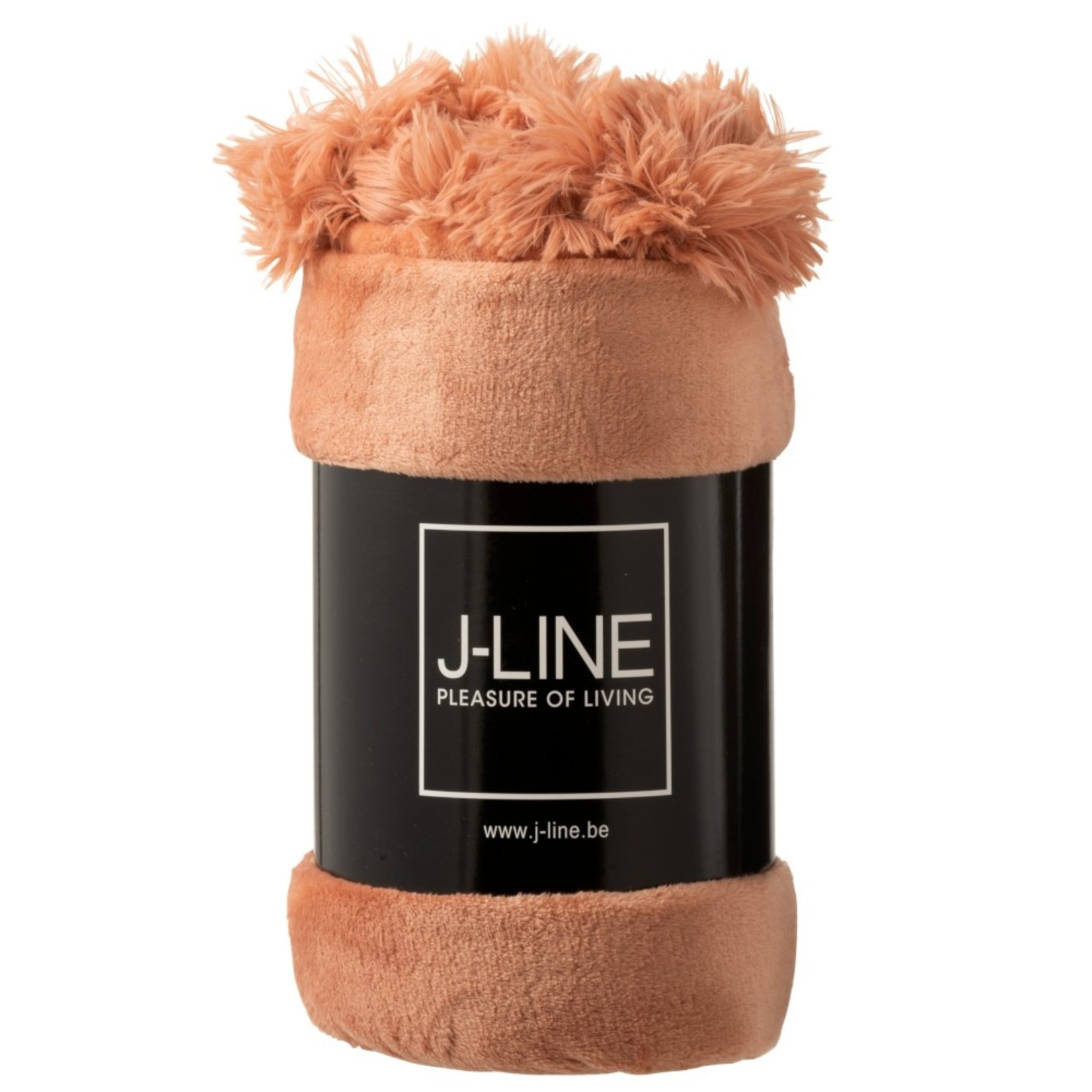 J-Line Plaid Extra Zacht Pompom Polyester - Oud Roze