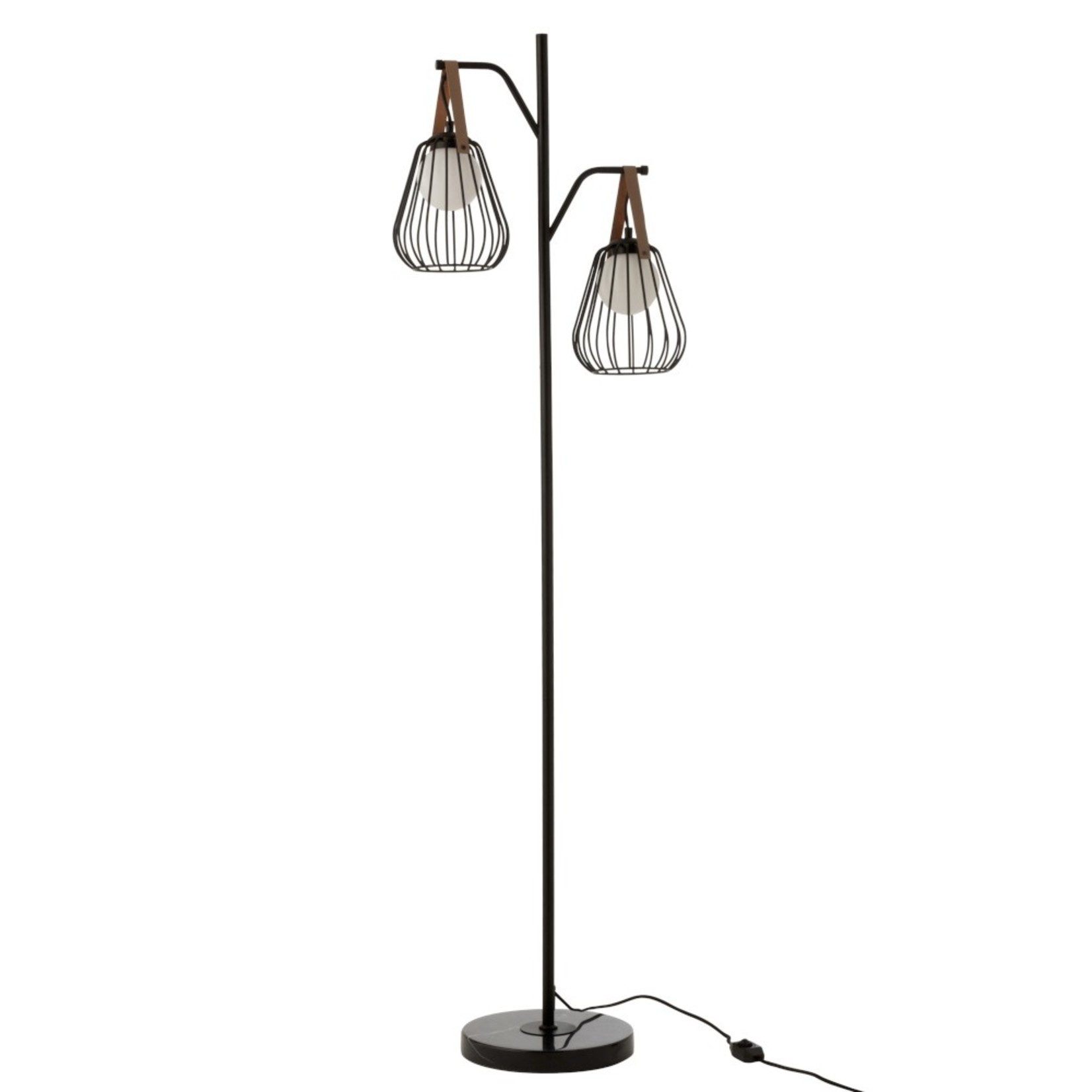 J-Line Floor Lamp Industrial Modern Marble Base - Black