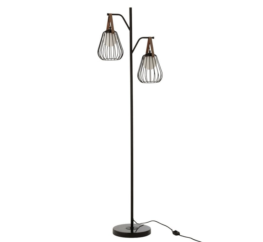 Floor Lamp Industrial Modern Marble Base - Black