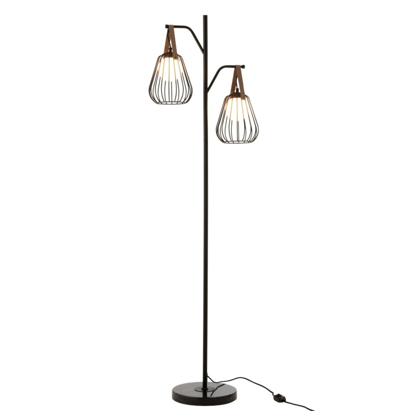 J-Line Floor Lamp Industrial Modern Marble Base - Black
