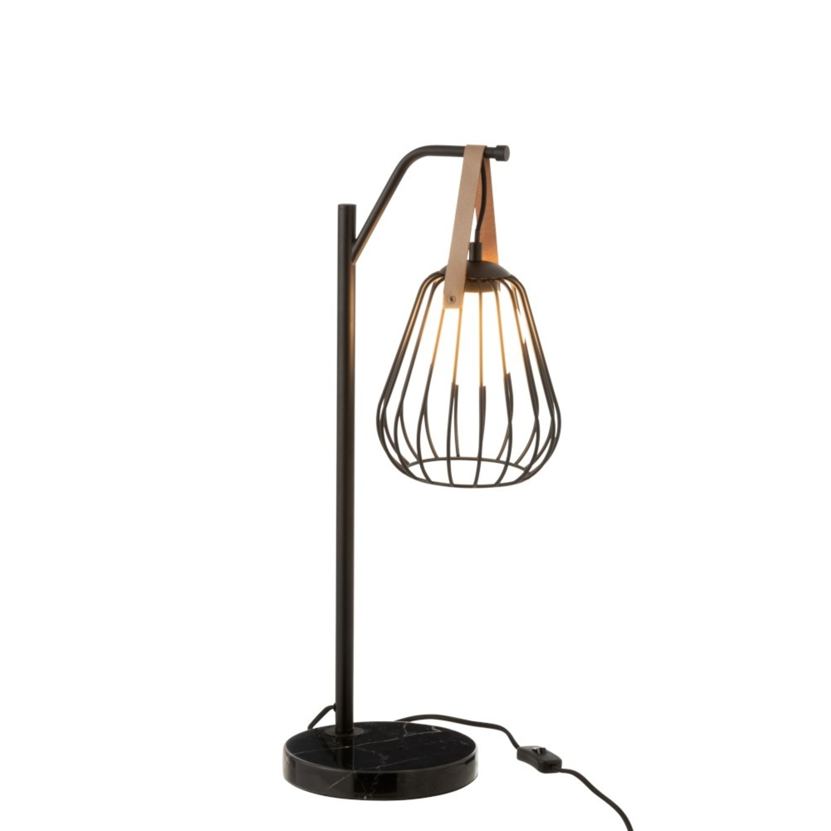 J-Line Table Lamp Industrial Modern Marble Base - Black