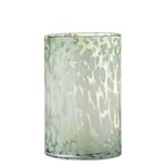 J-Line Tealight holder Glass Speckles Transparent Green White - Large