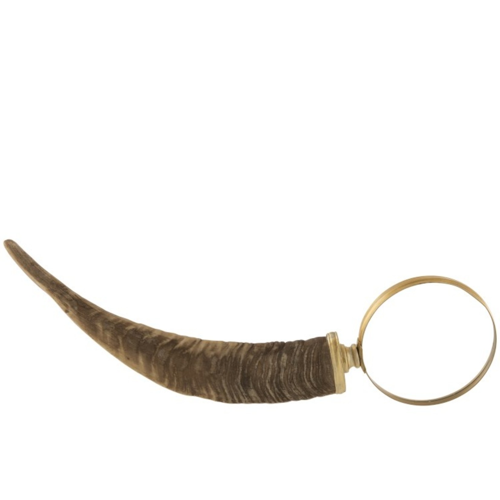 J-Line Decoration Magnifying Glass Long Horn Glass - Brown