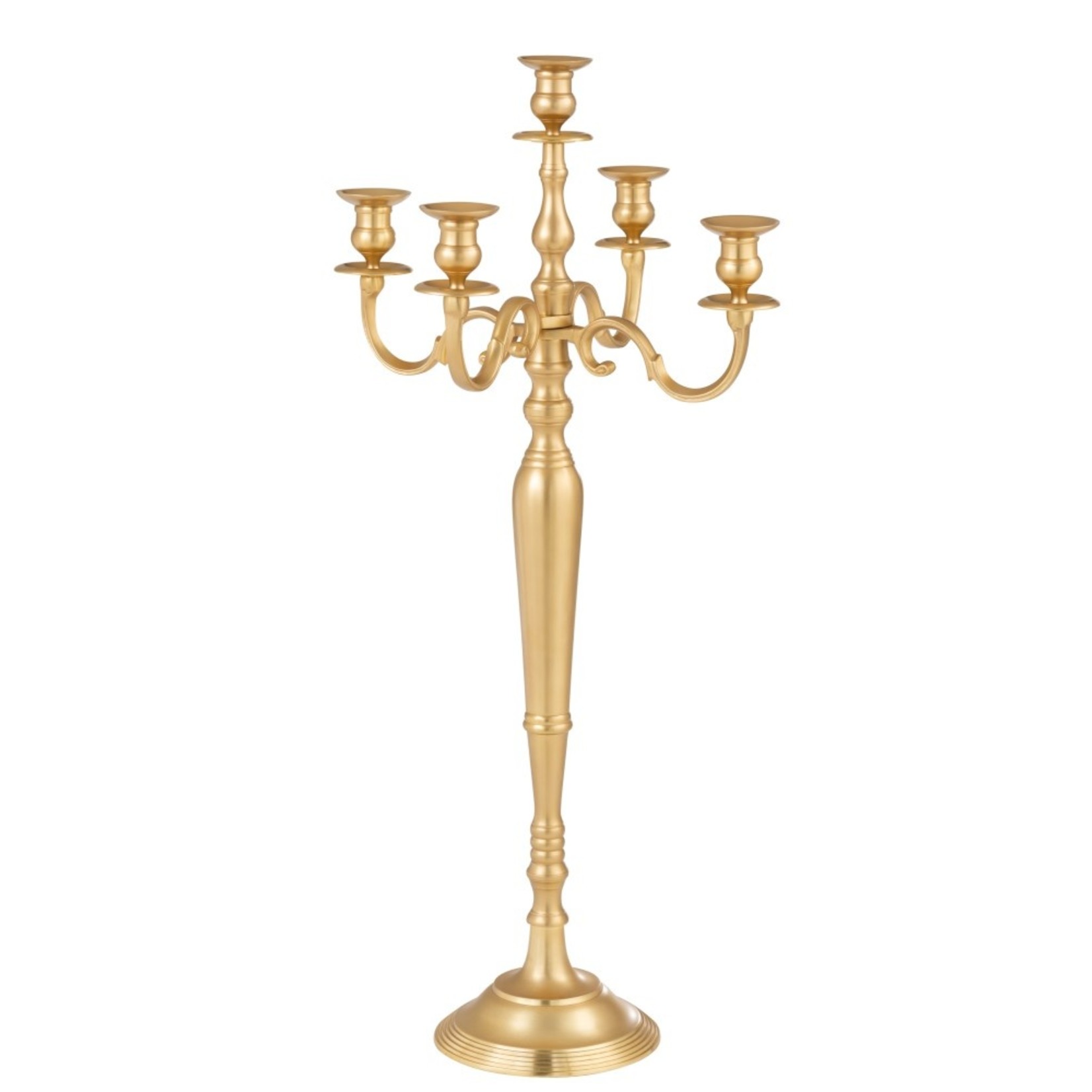 J-Line Candlestick Classic Five Arms Aluminum Matt Gold - Large