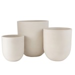J-Line Flower Pots Extra High Ceramic Pottery - White