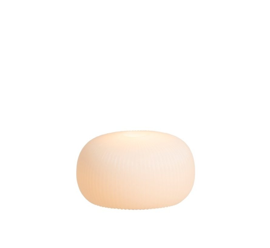Table lamp Led Ribbed Ceramic Flat White - Small