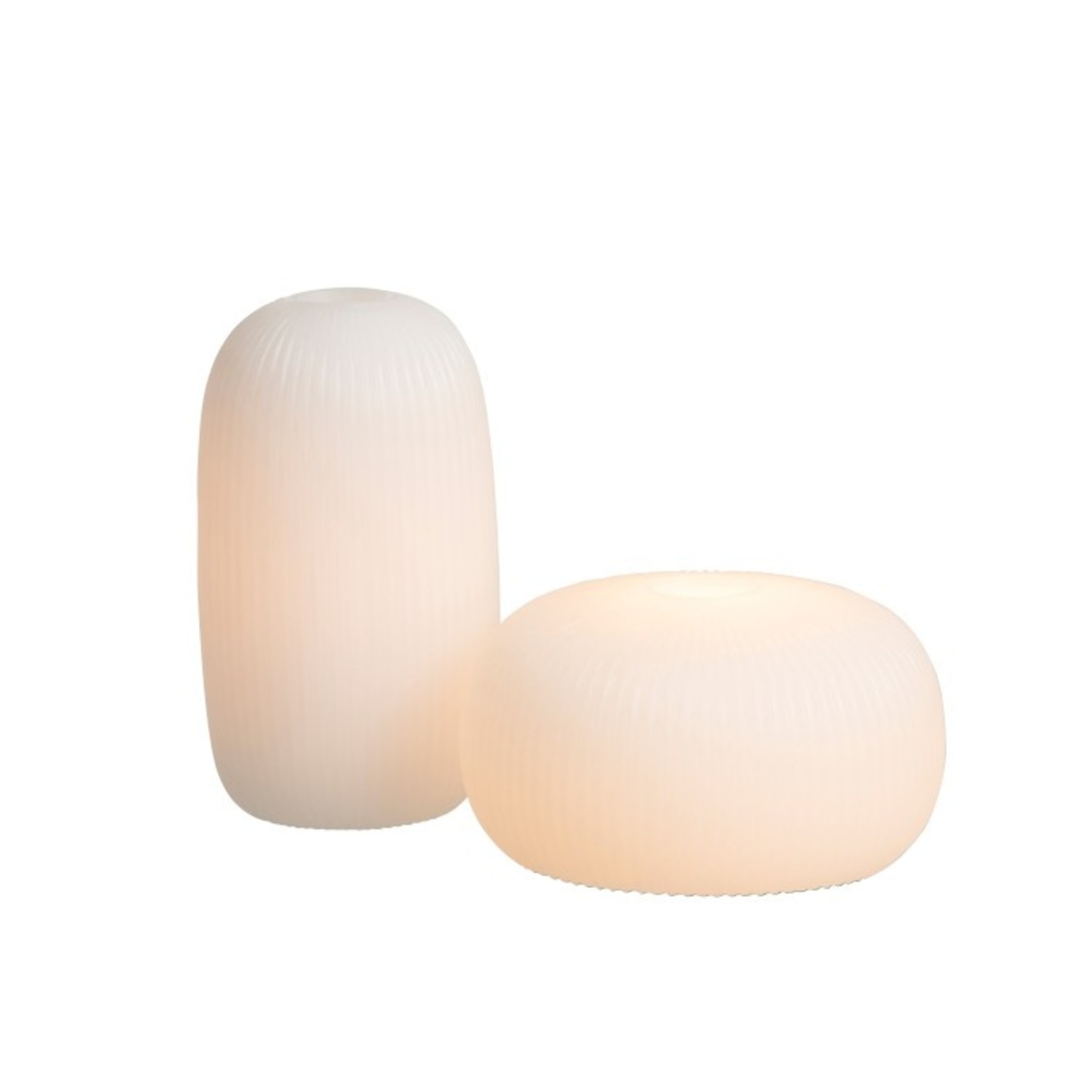 J-Line Table lamp Led Ribbed Ceramic Flat White - Small