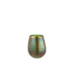 J-Line Tealight Holder Glass Bubble Effect Shiny Green - Medium