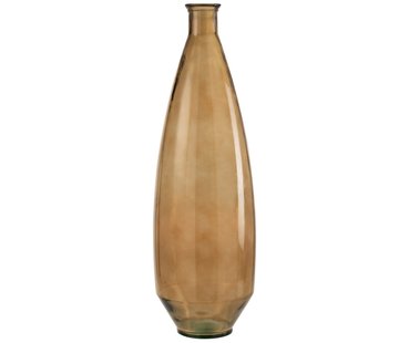 J-Line Bottle Vase Glass high Transparent Brown - Large