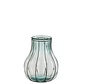 Vase Glass Metal Transparent Blue - Small