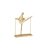 J-Line Decoration Figure Ballerina Dancing With Leg Side - Gold