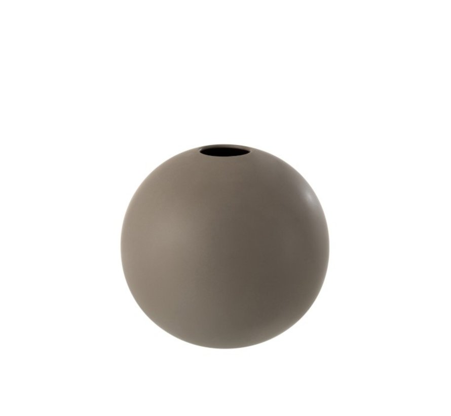 Vase Ball Ceramic Pastel Matt Gray - Large