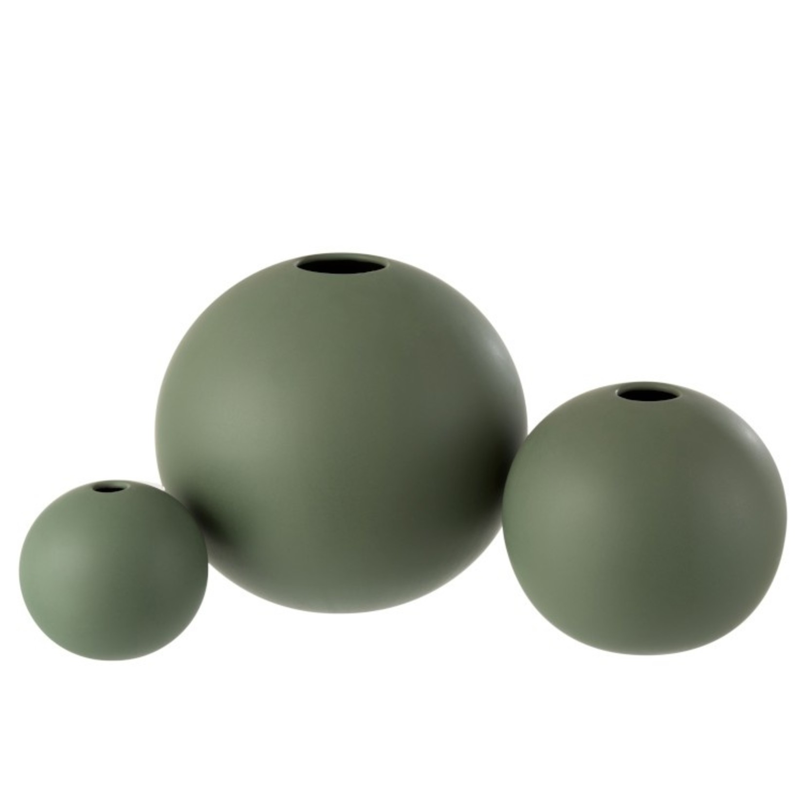 J-Line Vaas Bol Keramiek Pastel Mat Groen - Small