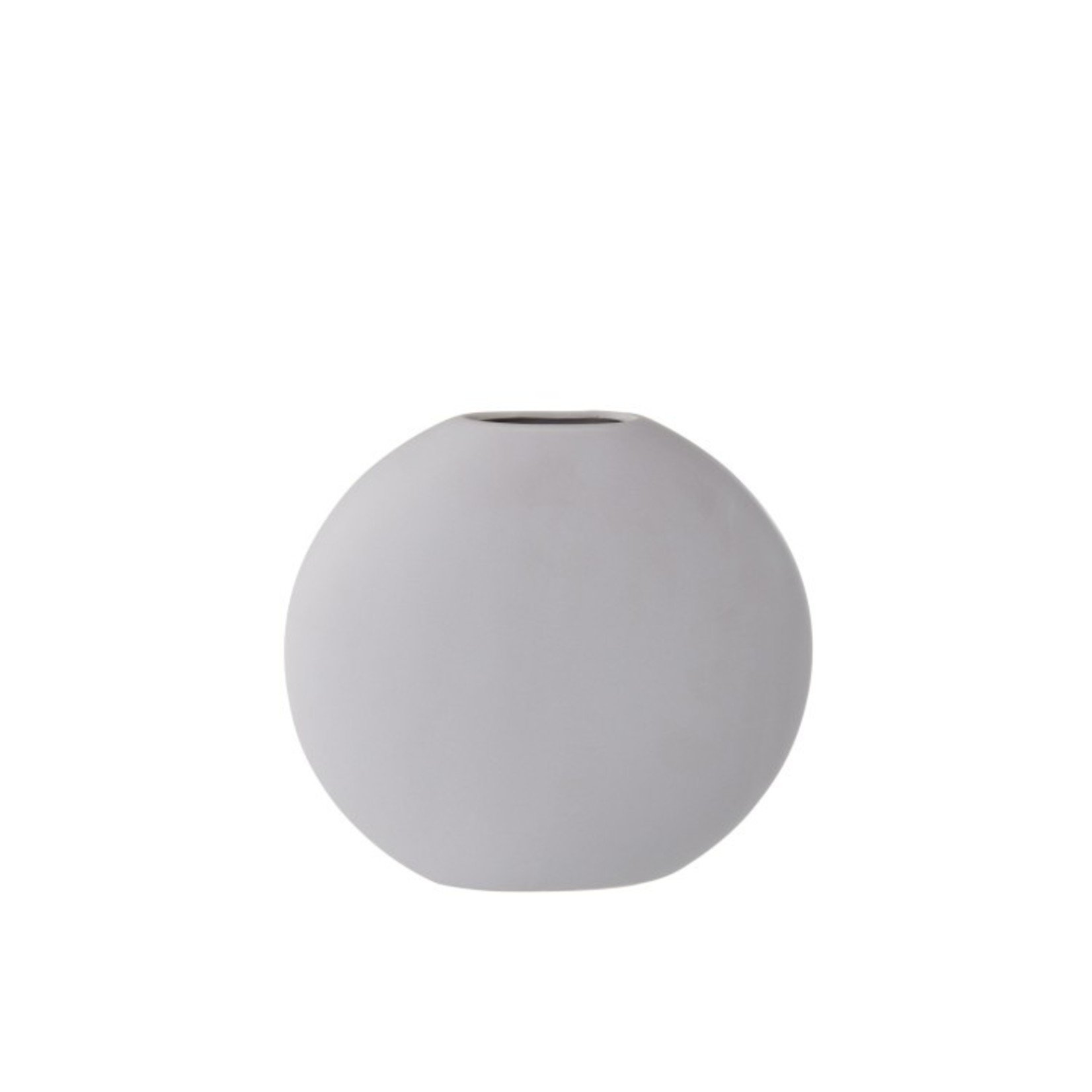 J-Line Vase Round Flat Ceramic Pastel Matt Light Purple - Large