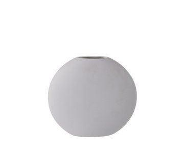J-Line Vase Round Flat Ceramic Pastel Matt Light Purple - Large