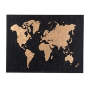 J-Line Wall decoration Painting World map Black - Gold