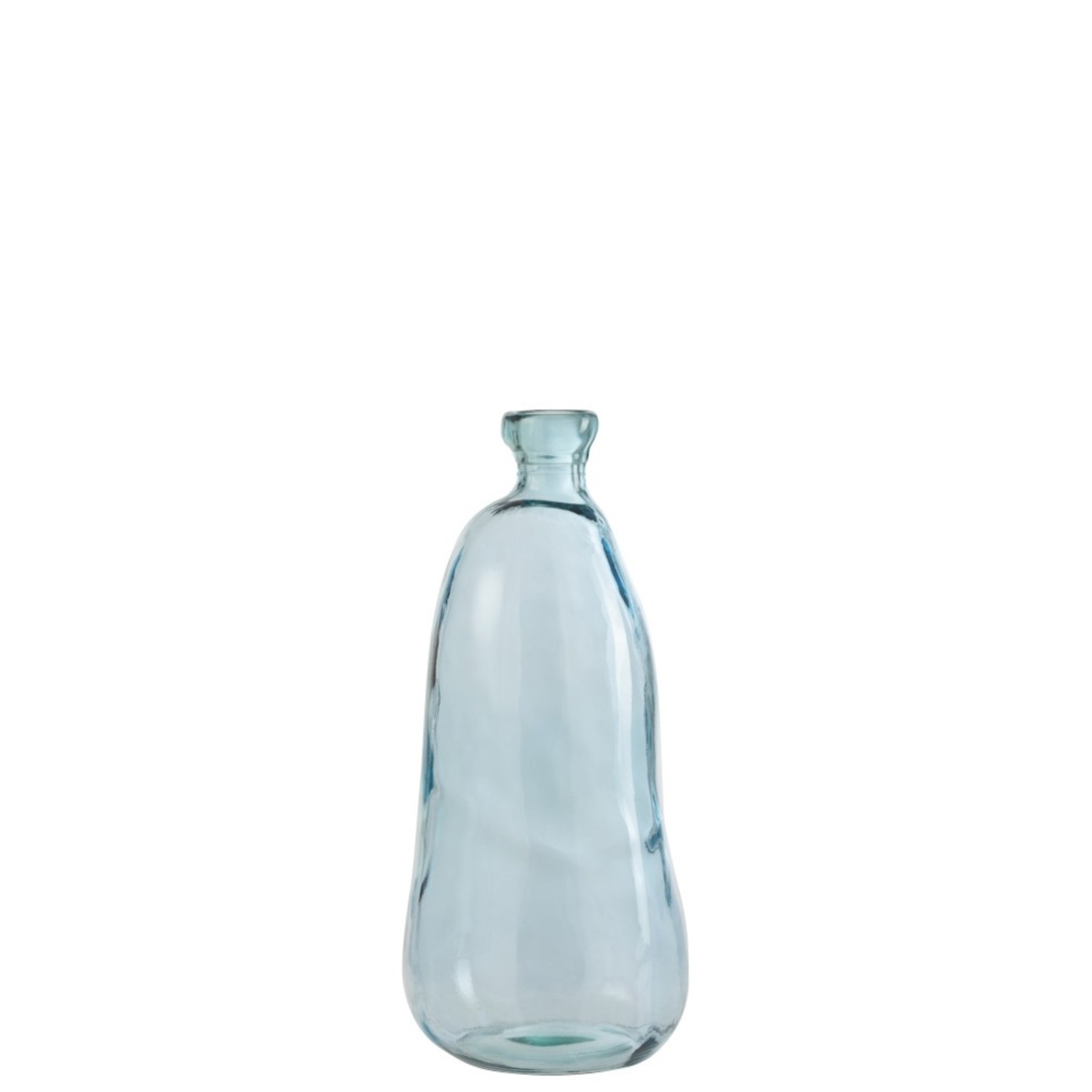 J-Line Bottles Vase Tall Glass Natural Blown Light Blue - Small