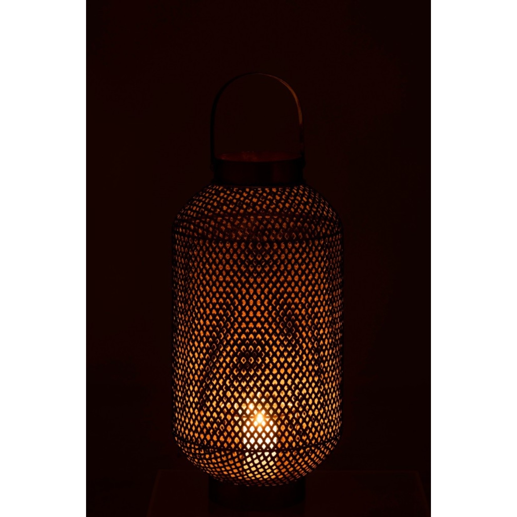 J-Line Tealight Holder Lantern With Handle Metal - Gold