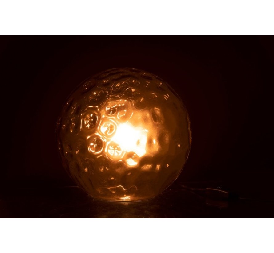 Tafellamp Bol Golvend Glas Lichtgrijs - Large
