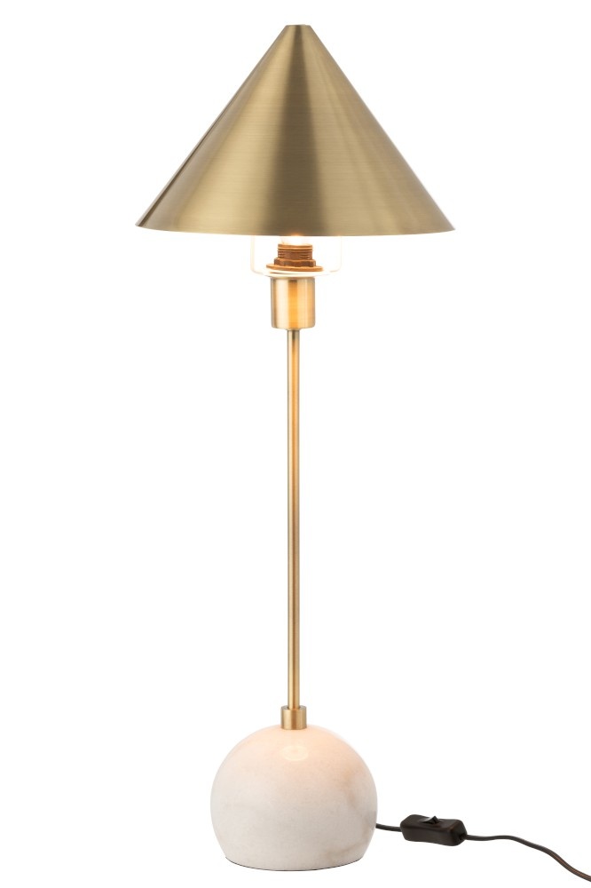 Table Lamp Cone Lampshade Metal Marble White Gold Sl Homedecoration Com Table Lamp Cone Lampshade Metal Marble, Cone Lamp Shades For Floor Lamps