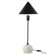 J-Line Table lamp Cone Lampshade Metal Marble White - Black