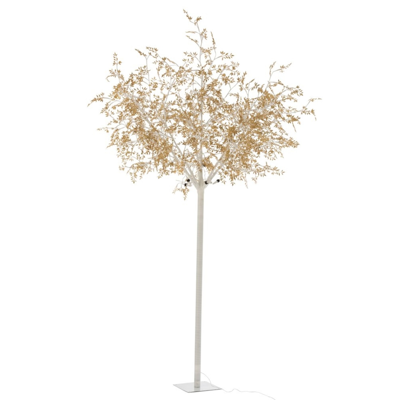 J-Line Standing Lamp Tree Leaves Glitters Led Gold - Extra Large