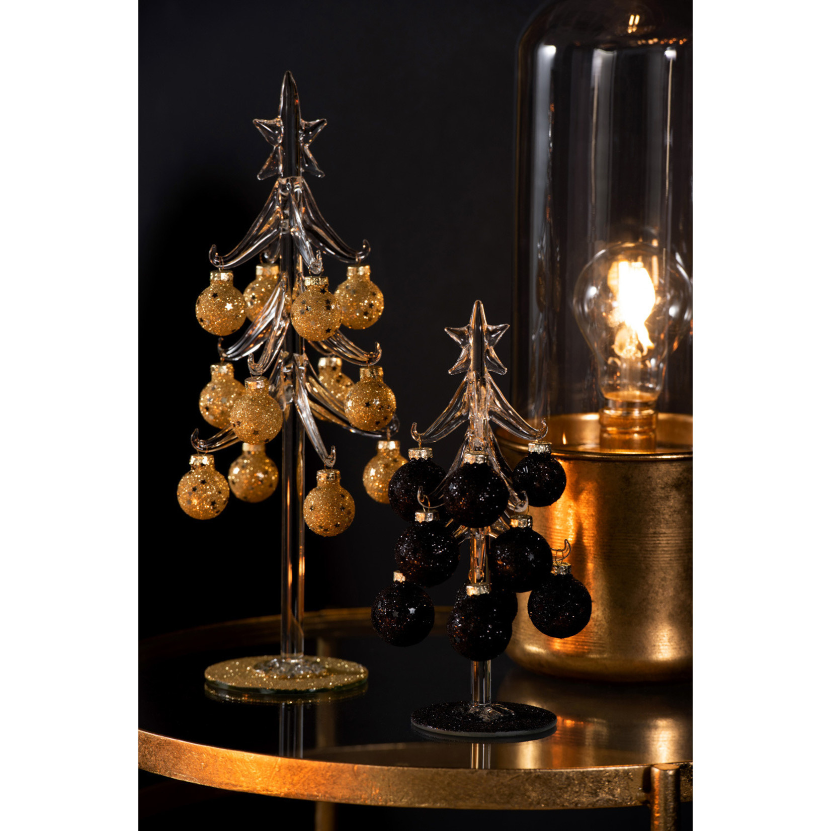 J-Line Table Lamp Glass Led Lighting Antique Gold - Small