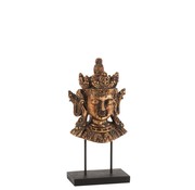 J-Line Decoratie Boeddha Hoofd Op Voet Poly Roestbruin - Small