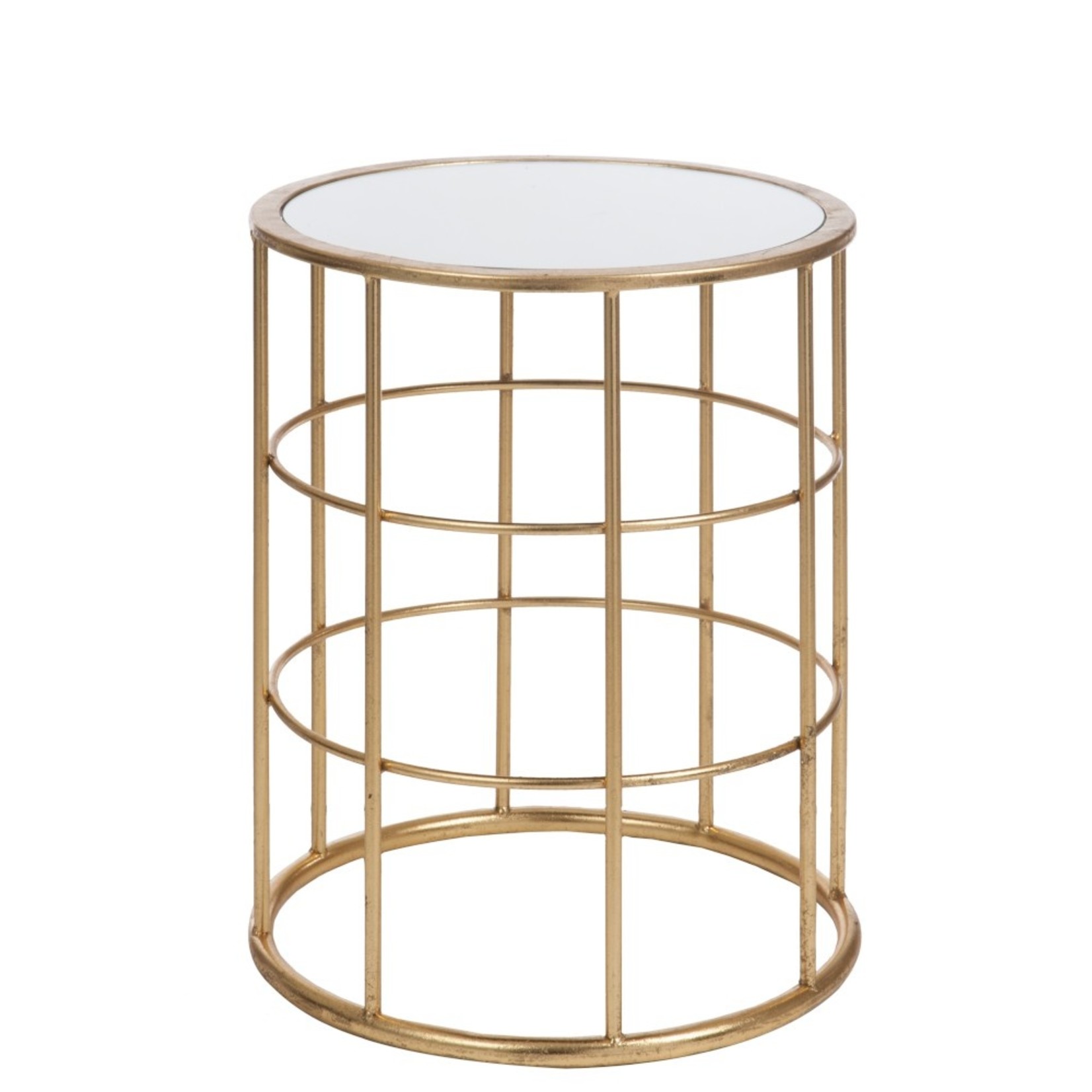 J-Line Decorative Side table Round High Metal Glass - Gold