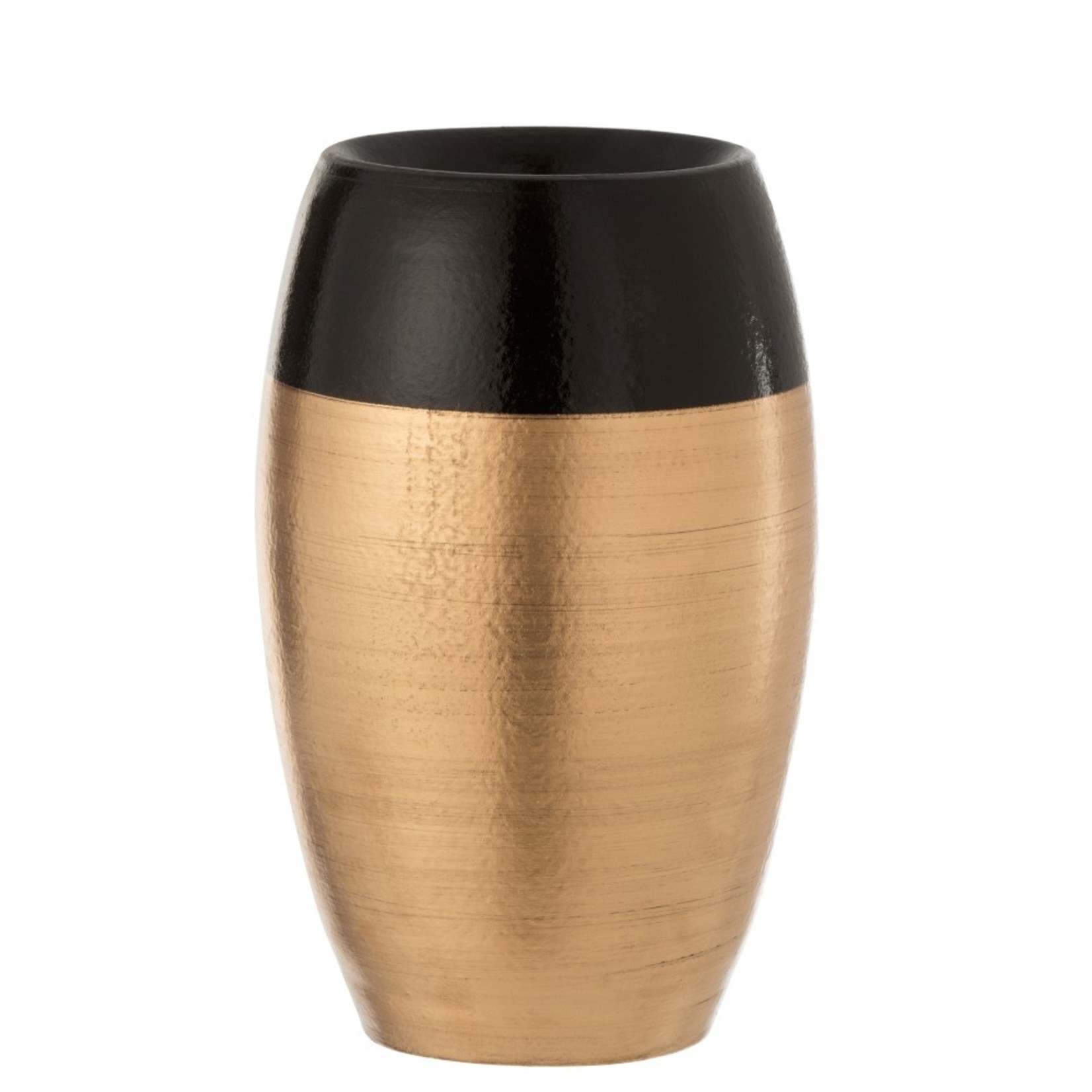 J-Line Vase Terracotta Border Black Gold - Large