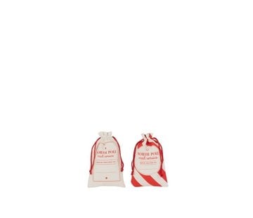 J-Line Storage bags Christmas atmosphere English Text Cotton White Red - Small