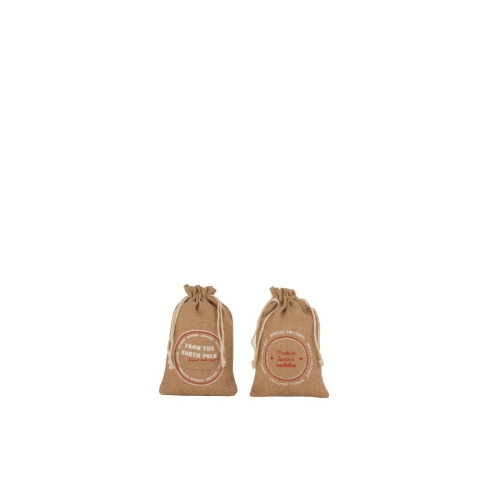 J-Line Christmas bags Christmas atmosphere English Text Jute Brown - Small