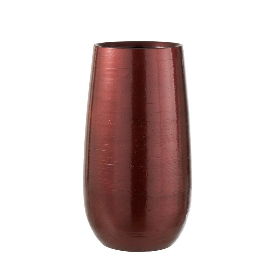 Vase High Ceramic Shiny Red Gold - Large