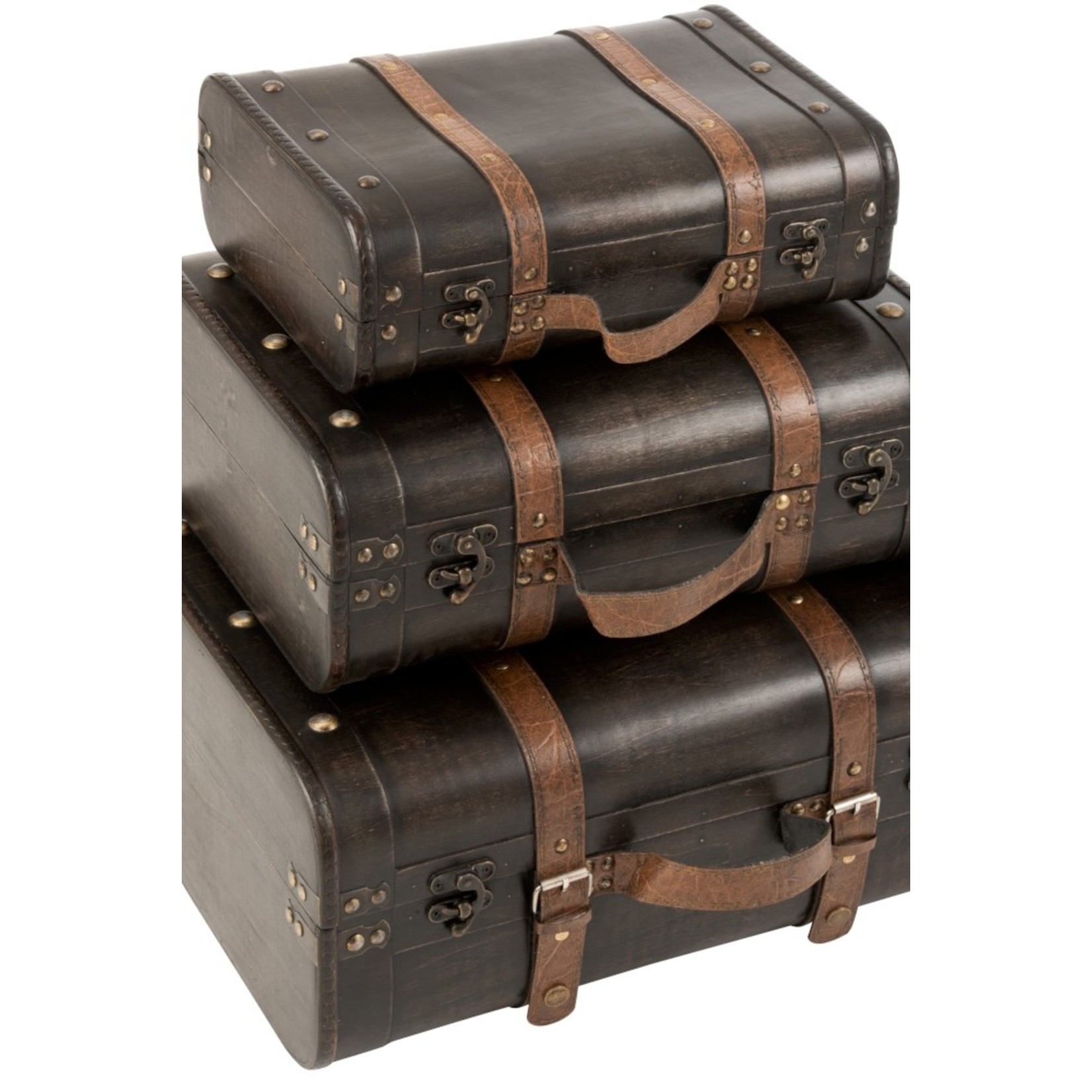 J-Line Decoration Storage boxes Rectangle Wood Light brown - Dark brown