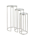 J-Line Side tables Round High Wrought Mirror Glass - Silver